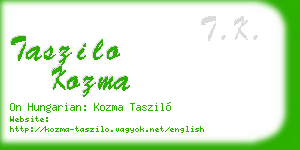 taszilo kozma business card